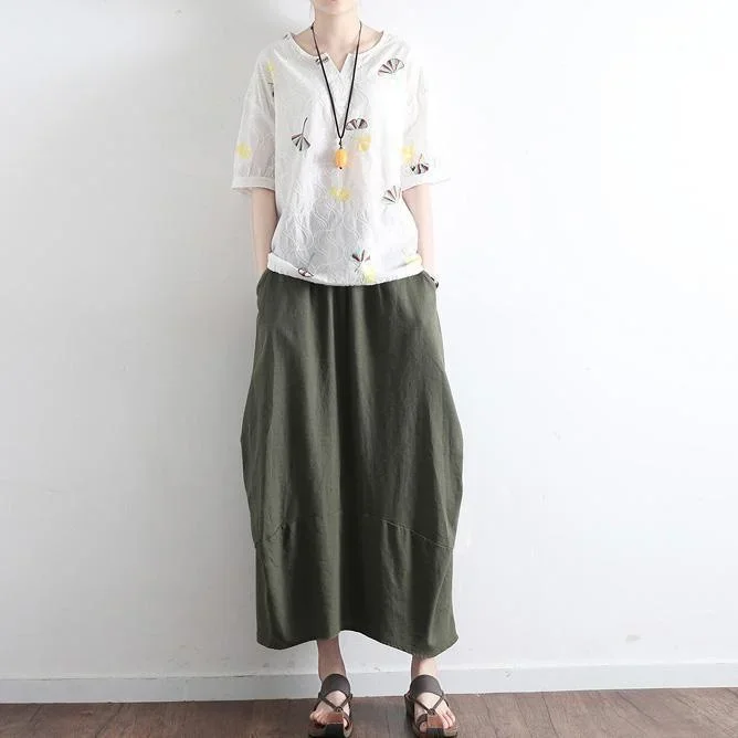 2017-new-blackish-green-patchwork-linen-skirts-vintage-oversize-maxi-skirts