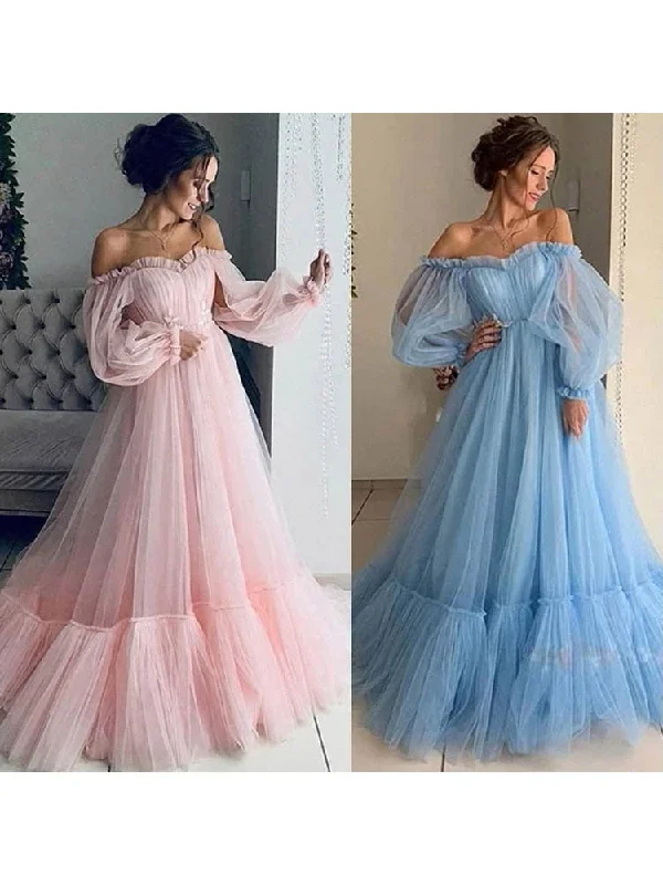 2022-tromlfz-pink-prom-dresses-long-sleeve-off-the-shoulder-gauze-princess-vestido-ball-gown-formal-evening-party-robe