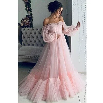 2022-tromlfz-pink-prom-dresses-long-sleeve-off-the-shoulder-gauze-princess-vestido-ball-gown-formal-evening-party-robe