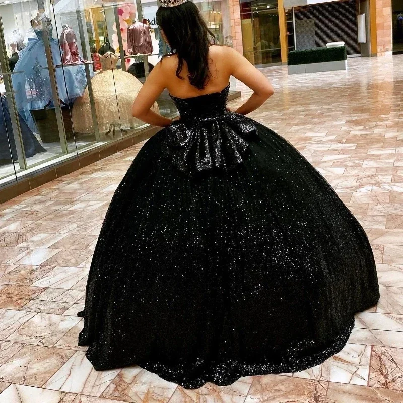 2024-black-shiny-quinceanera-dresses-birthday-off-shoulder-formal-ball-gown-beading-crystal-sequined-party-dresses-vestido-de-15