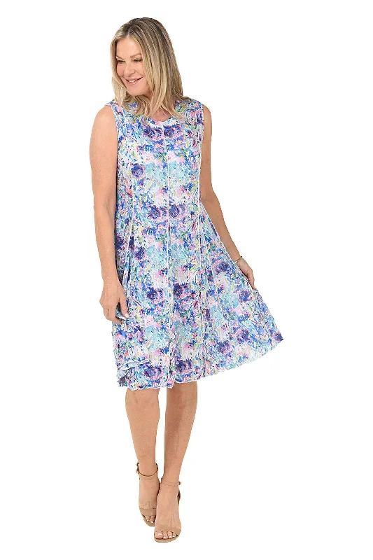 Rose Garden Paneled Sleeveless Dress