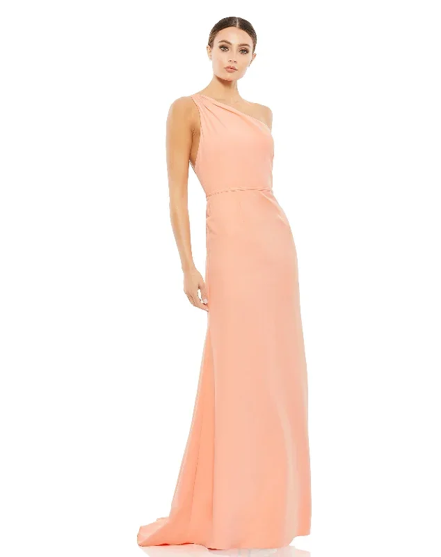 One Shoulder Jersey Mermaid Gown