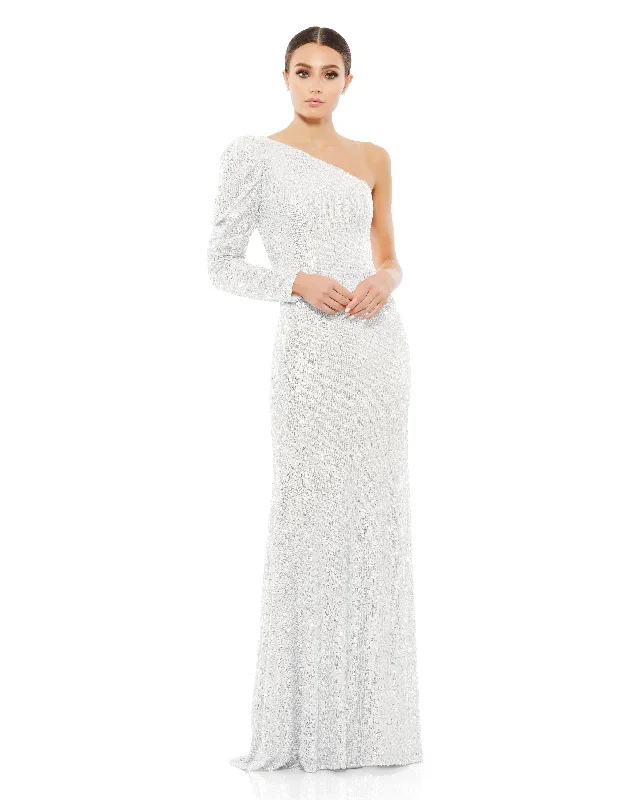 Sequined One Shoulder Trumpet Gown - FINAL SALE