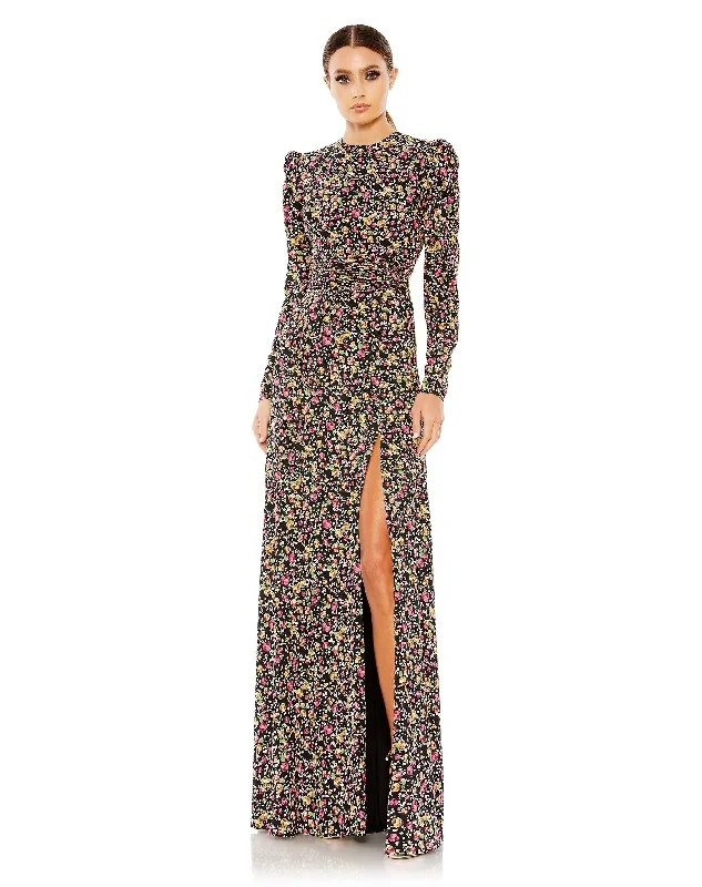 Floral Long Sleeve Gown