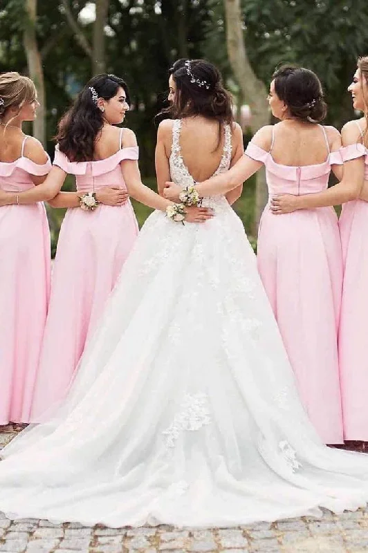 a-line-cold-sleeve-pink-bridesmaisd-dress