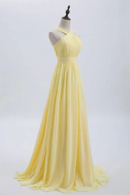 a-line-yellow-chiffon-long-bridesmaid-dress