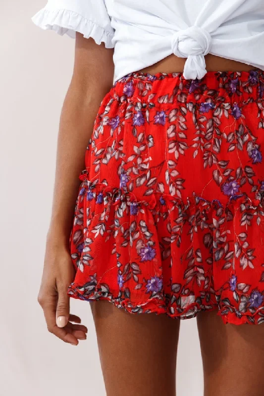 alexi-mini-skirt-floral-and-vine-print-red