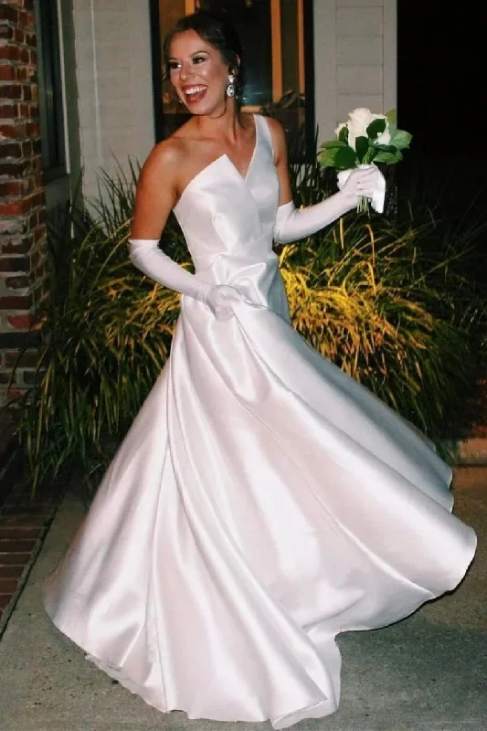 asymmetrical-white-satin-a-line-long-wedding-dress