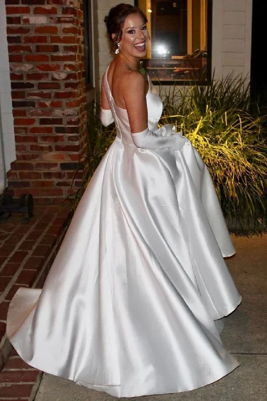 asymmetrical-white-satin-a-line-long-wedding-dress