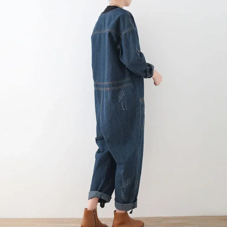 autumn-blue-casual-cotton-oversize-high-waist-o-neck-jumpsuit-pants