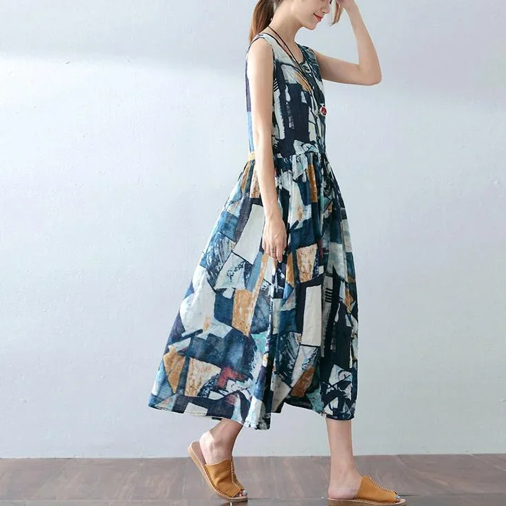 baggy-blue-cotton-dresses-oversized-prints-traveling-dress-casual-sleeveless-maxi-dress