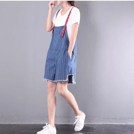 baggy-casual-blue-striped-cotton-hot-pants-plus-size-jumpsuit-jeans