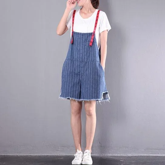 baggy-casual-blue-striped-cotton-hot-pants-plus-size-jumpsuit-jeans