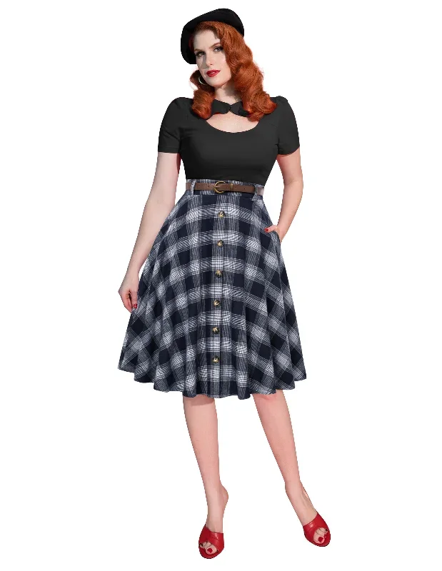 belle-poque-women-swing-skirt-with-belt-elastic-high-waist-buttons-decorated-skirt