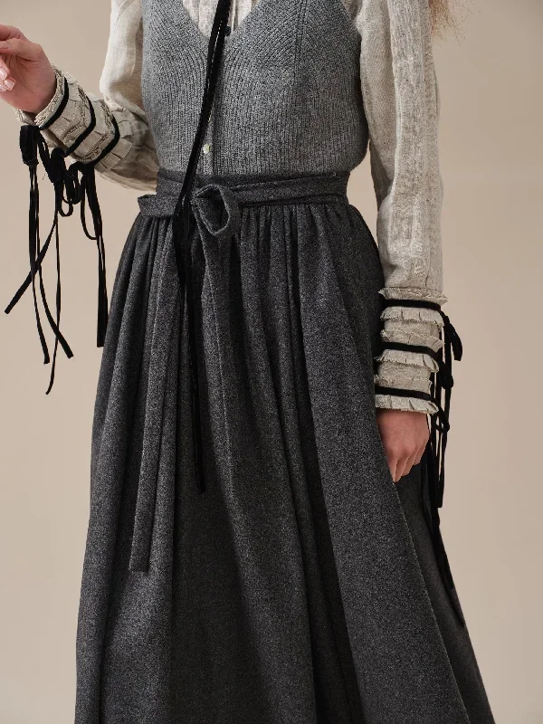 belted-wool-skirt-gray-skirt-pleated-wool-skirt-midi-wool-skirt-vintage-skirt-winter-warm-skirt-pockets-skirt-linennaive