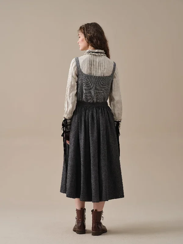 belted-wool-skirt-gray-skirt-pleated-wool-skirt-midi-wool-skirt-vintage-skirt-winter-warm-skirt-pockets-skirt-linennaive