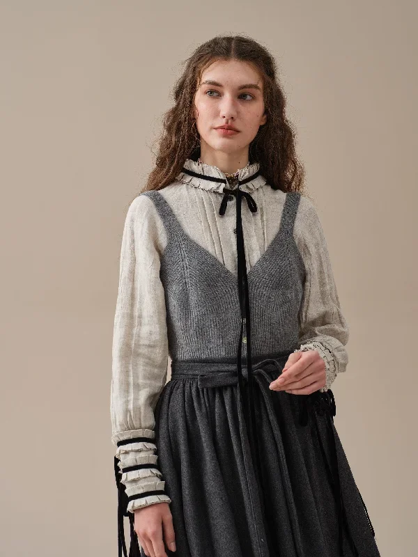 belted-wool-skirt-gray-skirt-pleated-wool-skirt-midi-wool-skirt-vintage-skirt-winter-warm-skirt-pockets-skirt-linennaive