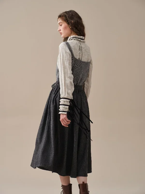 belted-wool-skirt-gray-skirt-pleated-wool-skirt-midi-wool-skirt-vintage-skirt-winter-warm-skirt-pockets-skirt-linennaive