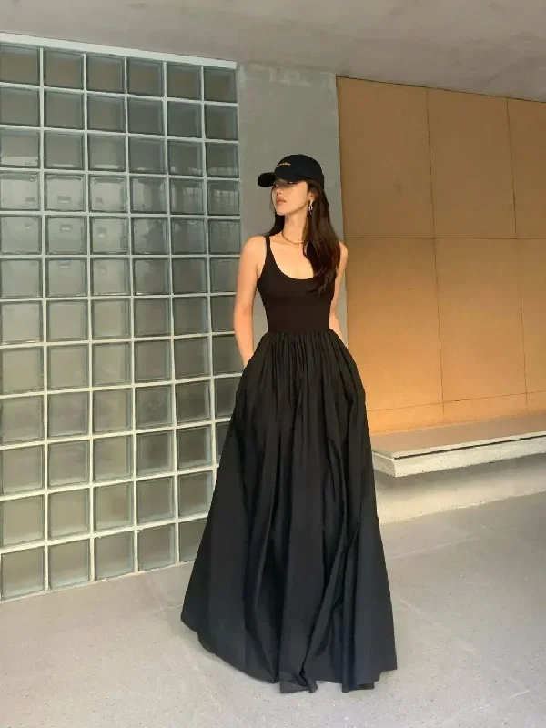 black-maxi-dress-elegant-chic-vintage-sleeveless-loose-ruffle-female-party-club-evening-robes-korean-style-sundresses