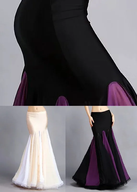 black-patchwork-sexy-fish-tail-skirts-exra-large-hem-spring