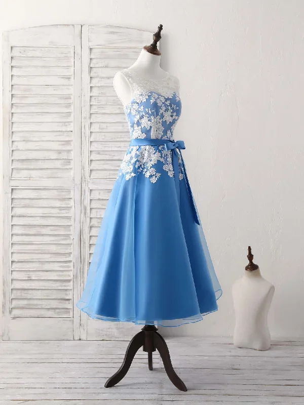 blue-round-neck-tulle-lace-applique-tea-long-prom-dress-bridesmaid-dress