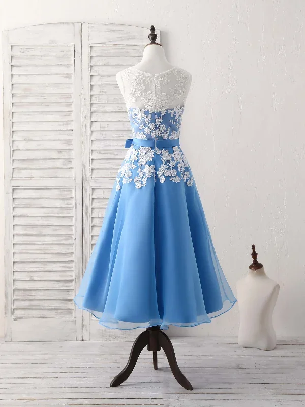 blue-round-neck-tulle-lace-applique-tea-long-prom-dress-bridesmaid-dress