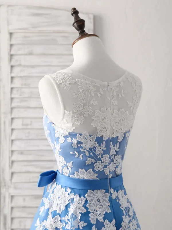 blue-round-neck-tulle-lace-applique-tea-long-prom-dress-bridesmaid-dress