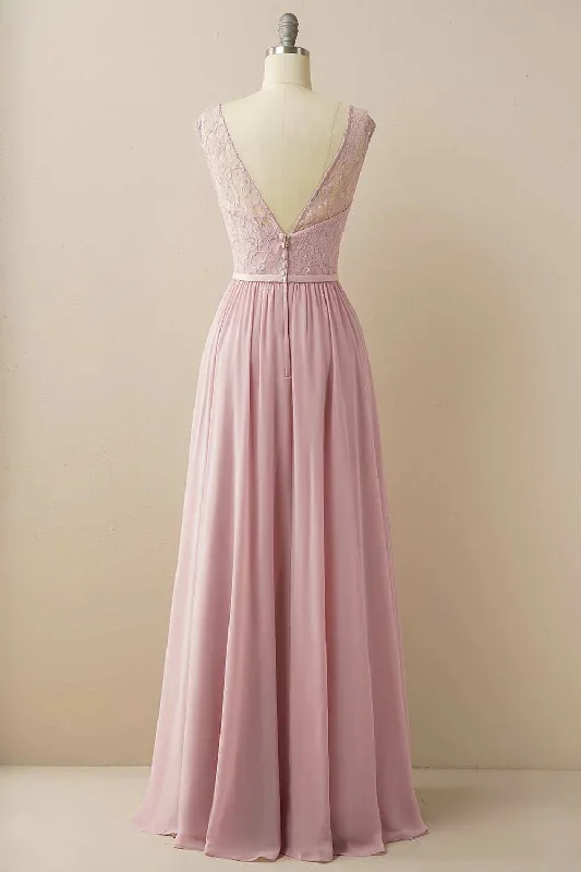 blush-lace-sleeveless-backless-pleated-bridesmaid-dress