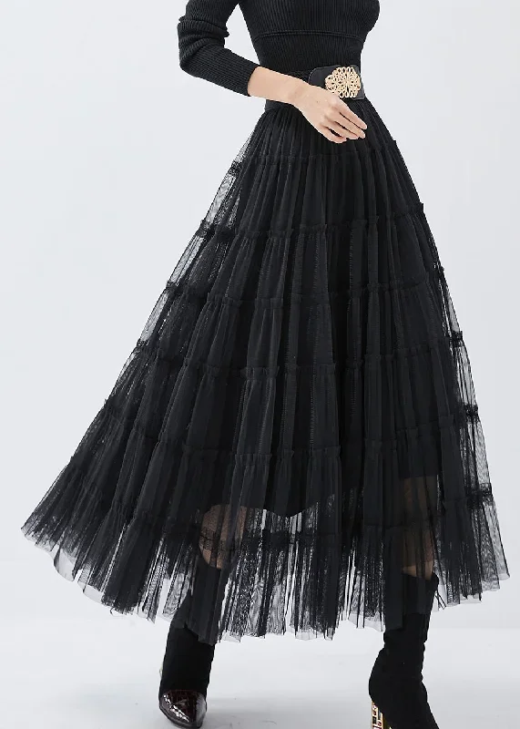 bohemian-black-high-waist-tulle-holiday-skirt-spring