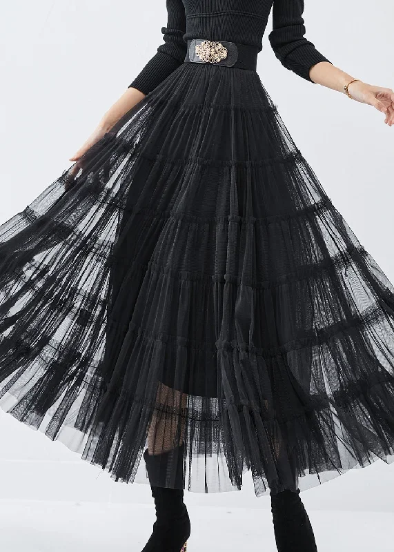 bohemian-black-high-waist-tulle-holiday-skirt-spring