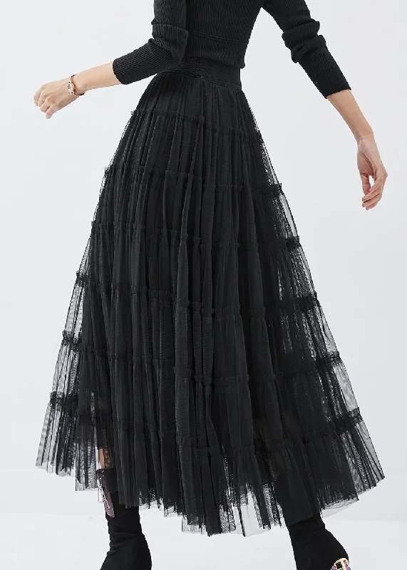 bohemian-black-high-waist-tulle-holiday-skirt-spring