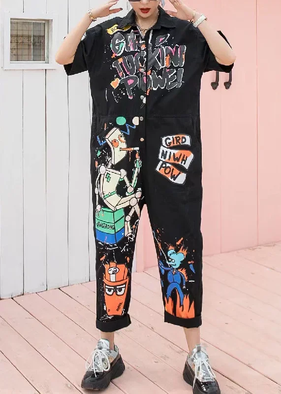 boutique-black-pockets-cartoon-print-patchwork-cotton-jumpsuits-summer