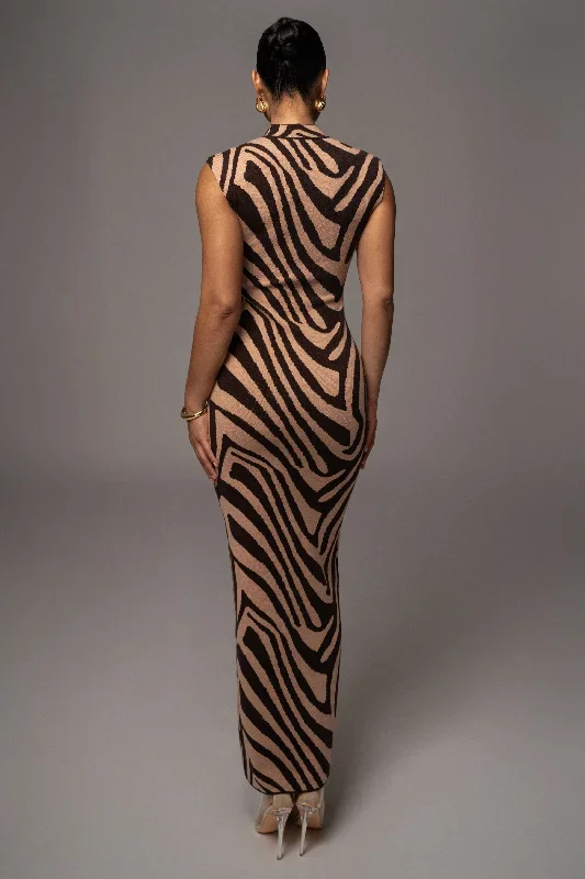 brown-abstract-print-edel-mock-maxi-dress