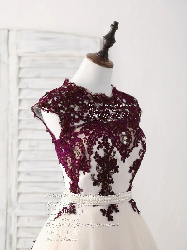 burgundy-lace-tulle-short-prom-dress-burgundy-bridesmaid-dress