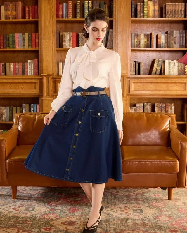 button-up-skirt-with-belt-high-waist-flared-a-line-jean-skirt