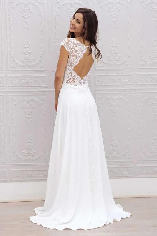 cap-sleeves-a-line-white-wedding-dress-with-lace-top