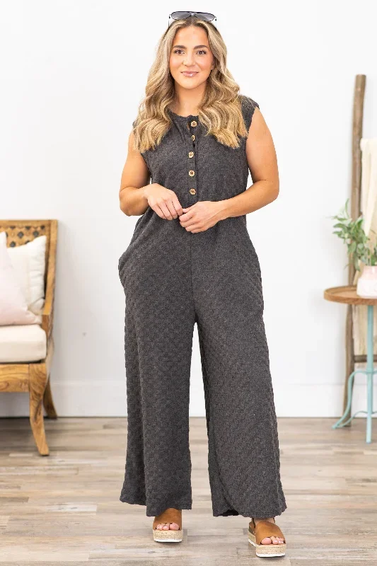 charcoal-brushed-checkerboard-texture-jumpsuit