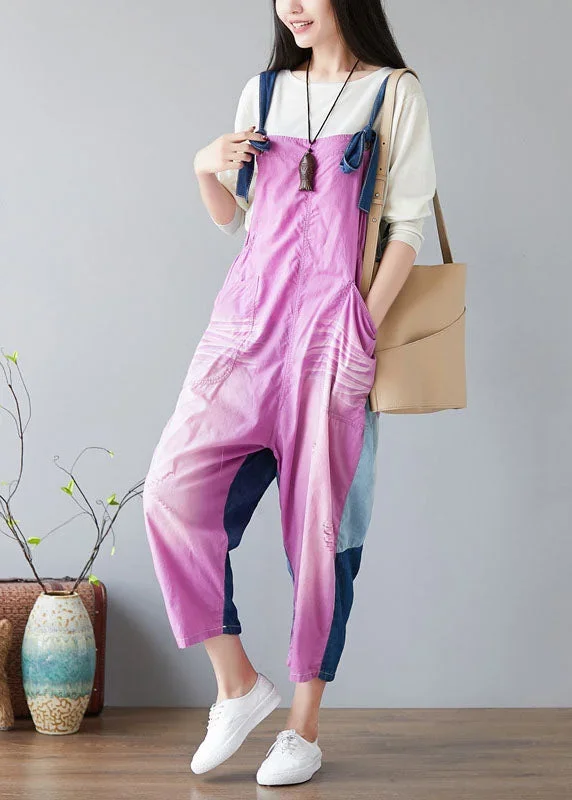 chic-purple-oversized-patchwork-applique-cotton-overalls-jumpsuit-spring