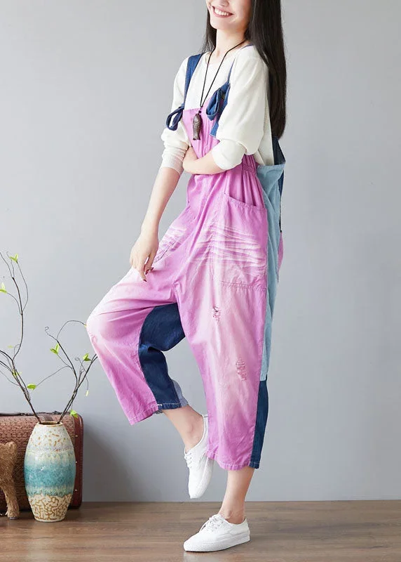 chic-purple-oversized-patchwork-applique-cotton-overalls-jumpsuit-spring