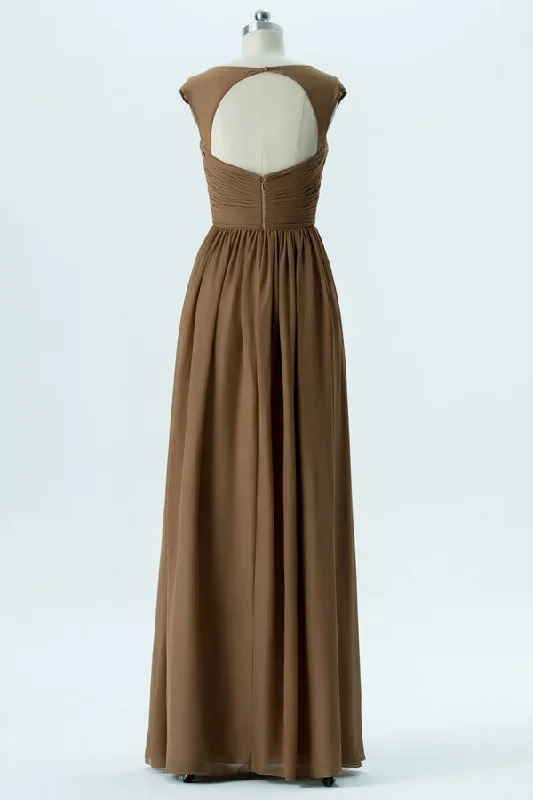 cutout-back-long-brown-chiffon-bridesmaid-dress