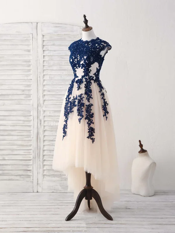 dark-blue-lace-tulle-high-low-prom-dress-blue-bridesmaid-dress