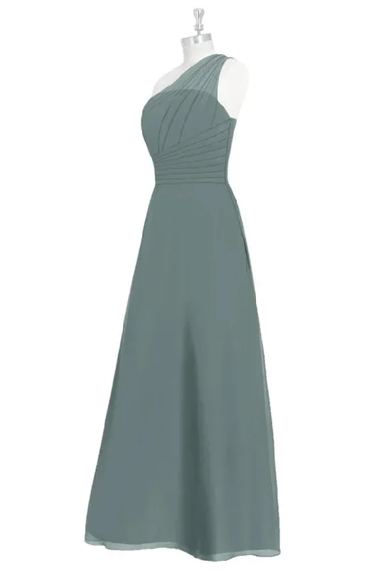 dark-sage-green-one-shoulder-a-line-long-bridesmaid-dress