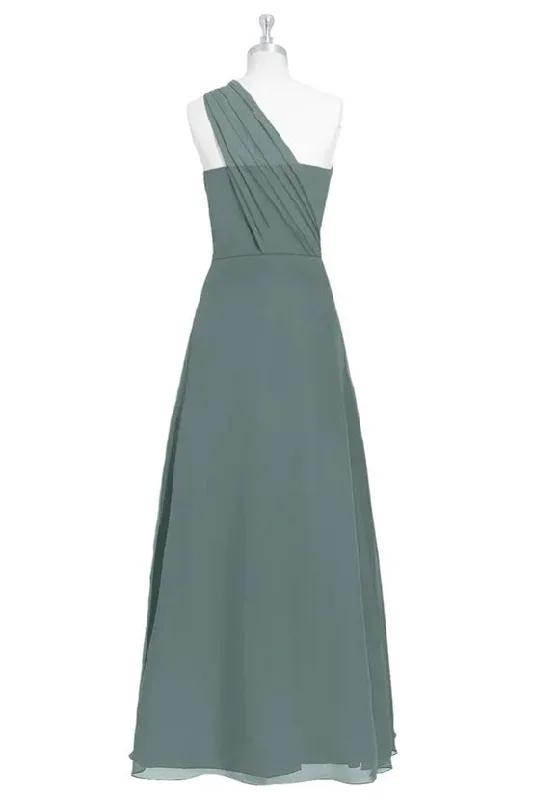 dark-sage-green-one-shoulder-a-line-long-bridesmaid-dress