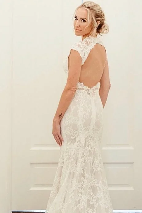 deep-v-neck-mermaid-long-white-lace-wedding-dress