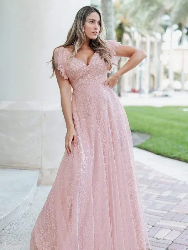 double-v-neck-lace-evening-dresses-with-ruffle-sleeves-ep00857