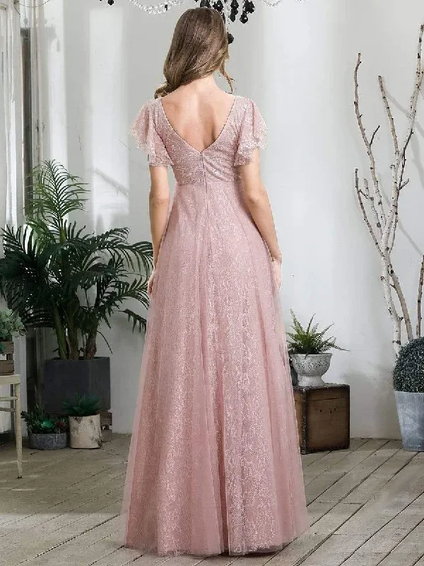 double-v-neck-lace-evening-dresses-with-ruffle-sleeves-ep00857