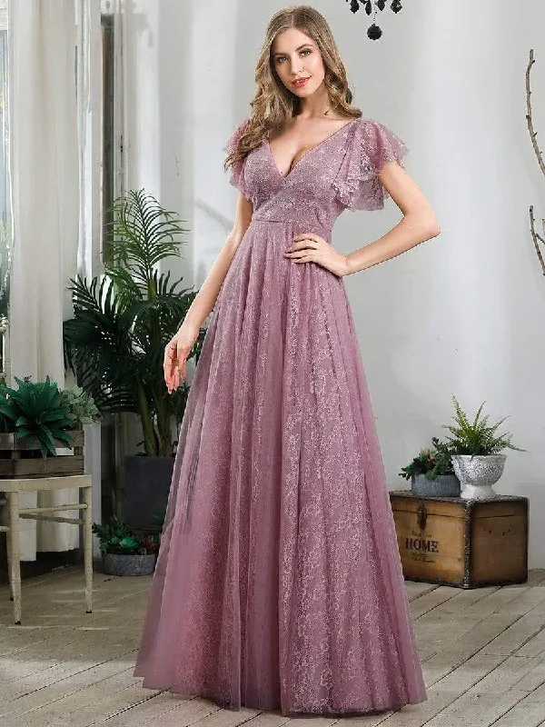 double-v-neck-lace-evening-dresses-with-ruffle-sleeves-ep00857