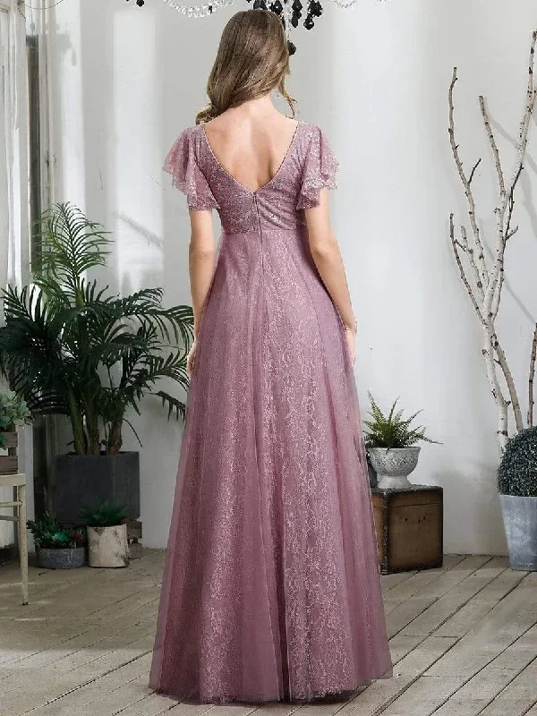 double-v-neck-lace-evening-dresses-with-ruffle-sleeves-ep00857