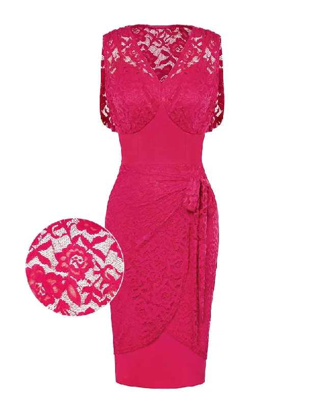 Women's Lace Dress Sleeveless Sexy Valentine Dress Vintage Pin Up Bodycon Dress