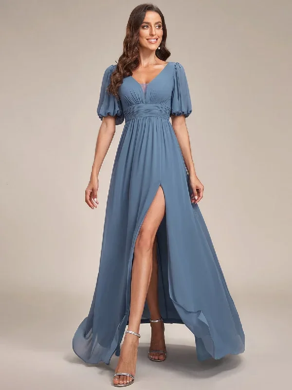 dusty-blue-and-navy-bridesmaid-gowns